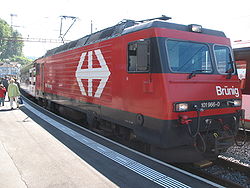 Locomotive des CFF en gare de Brienz
