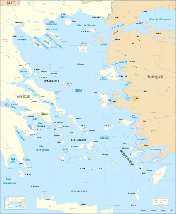 Carte de la mer Égée.