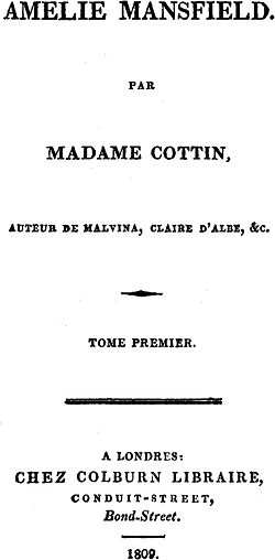 Édition de 1809chez Colburn.