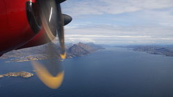 Vue aérienne du fjord Amerloq.