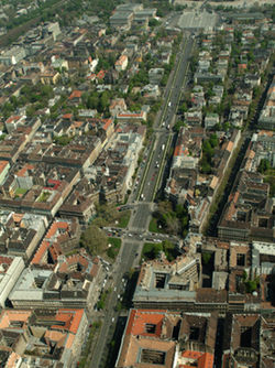 Vue aérienne d'Andrássy út