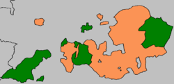 L'Anhalt-Bernbourg (en vert)