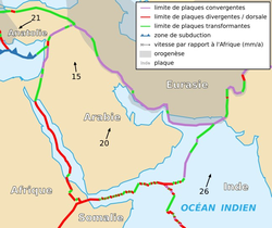 Carte de la Plaque arabique