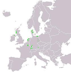 répartition en Europe (incomplète à l'est et au sud)