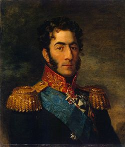 Portrait de Piotr Ivanovitch Bagration, une œuvre du peintre George Dawe, Musée de la Guerre du Palais d'Hiver, musée de l'Hermitage, Saint-Petersbourg.