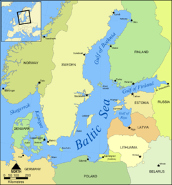 Carte de la mer Baltique