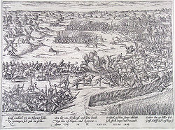 La bataille de Heiligerlee, où Jean de Ligne trouva la mort.