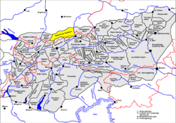 Carte de localisation des préalpes bavaroises.