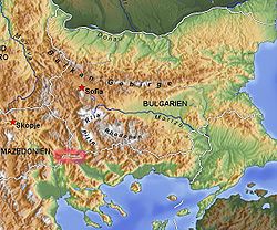 Carte de localisation du Belassitsa.