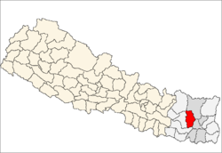 Localisation du district de Bhojpur