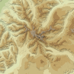 Schéma topographique des Goat Rocks.