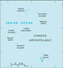 Carte du territoire britannique de l'océan Indien.