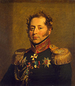 Portrait de Nikolaï Maikhaïlovitch Borozdine, une œuvre du peintre George Dawe, Musée de la Guerre du Palais d'Hiver, musée de l'Hermitage, Saint-Petersbourg.