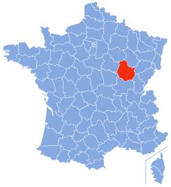 Localisation de la Côte-d'Or en France