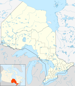 Localisation sur la carte de l'Ontario