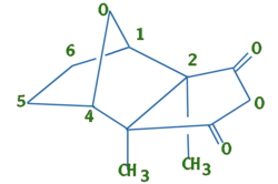 Structure chimique de la cantharidine