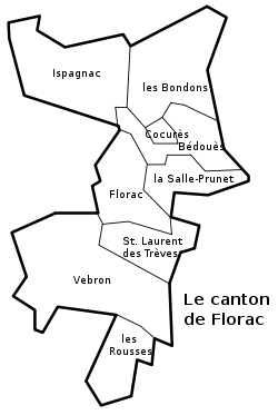 Localisation du Canton de Florac