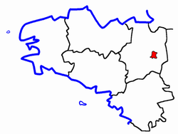 Position géographique du canton de Châteaubourg