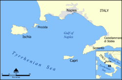 Carte de la baie de Naples.