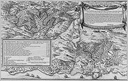 Carte ancienne des monts de la Tolfa, environs de Civitavecchia
