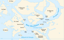 Carte de la baie Desolation.