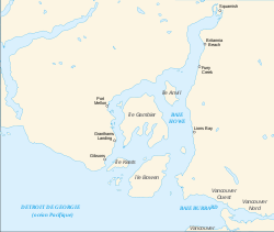 Carte de la baie Howe.