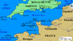 Carte de la Manche avec la baie de Seine.