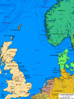 Carte de la mer du Nord