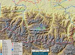 Carte de la zone de la réserve du Néouvielle