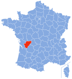 Localisation de la Charente en France