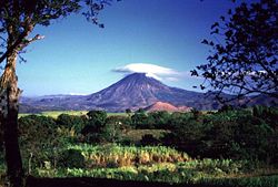 Vue du volcan en 1999.