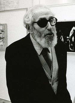 Claude Aveline en 1989 au vernissage d'une exposition de Hamid Tibouchi