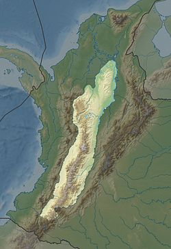 Localisation de la cordillère Centrale, en Colombie