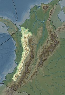 Localisation de la cordillère occidentale, en Colombie