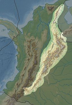 Localisation de la cordillère Orientale en Colombie