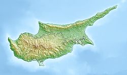 Carte topographique de Chypre avec le massif du Troodos au sud de l'île