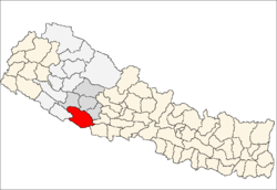 Localisation du district de Dang