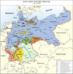 Carte du Reich allemand sous l’Empire