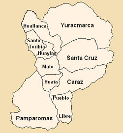 Districts of the Huaylas province in Ancash.png