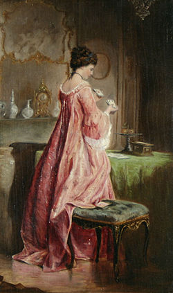 La joueuse de cartes, école anglaise, XIXe siècle.