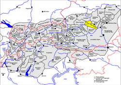 Carte de localisation des Alpes d'Ennstal.