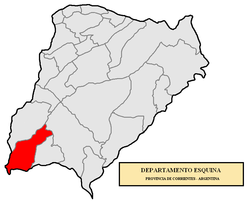 Localisation du département de Esquina en Argentine