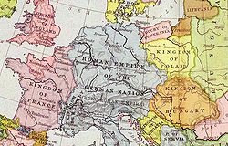 L'Europe en 1097 ; la Pologne est en jaune.