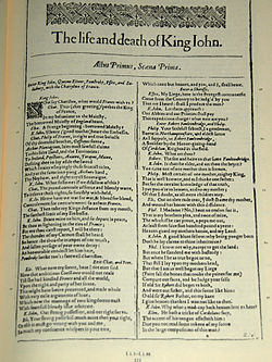 Fac-similé de l’in-folio de 1623,première édition des pièces de Shakespeare