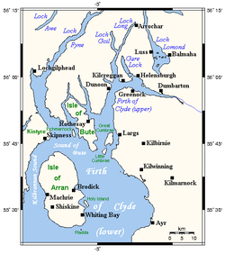 Carte du Firth of Clyde.