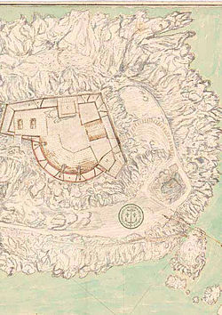 Plan général du fort de Bertheaume à la fin du XVIIe siècle.