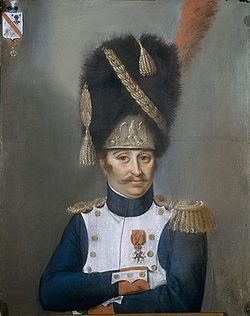 François-Isidore Darquier, chef de bataillon des grenadiers à pied de la Garde Impériale, auteur anonyme, 1808, Musée de l'Armée, Paris.