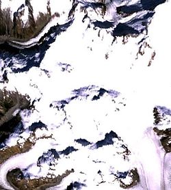 Image satellite du volcan Glacier Franklin