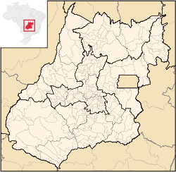 Carte de l'État de Goiás (en rouge) à l'intérieur du Brésil