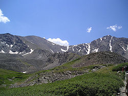 Vue de Grays Peak (à gauche) et de Torreys Peak (à droite).